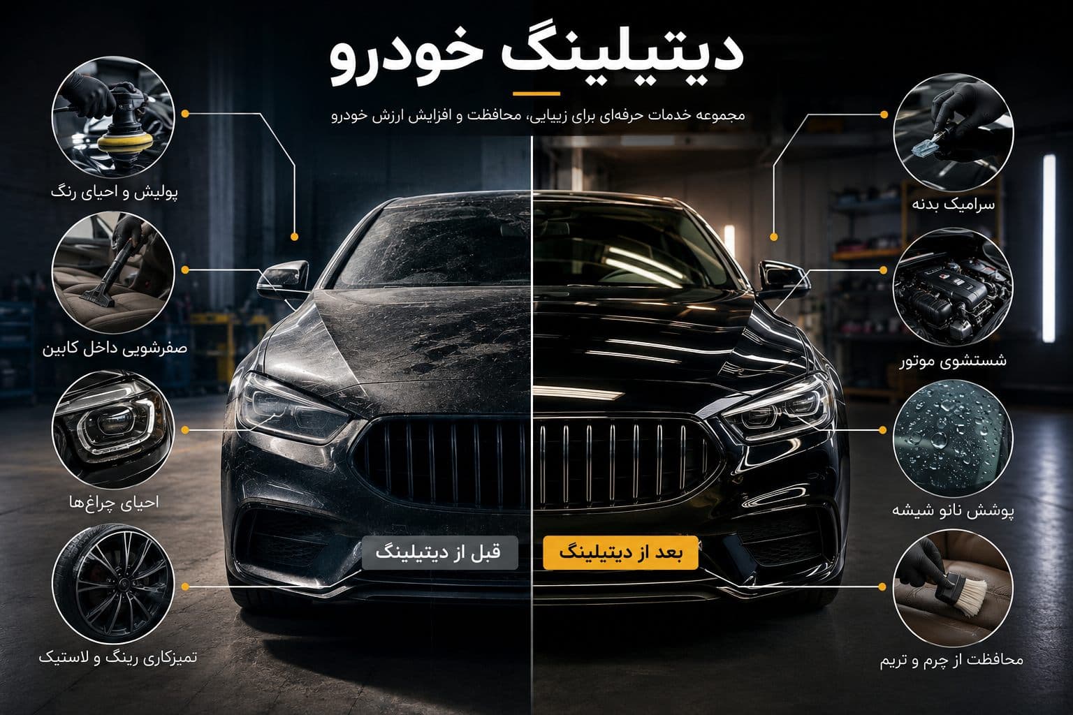 هزینه دیتیلینگ خودرو